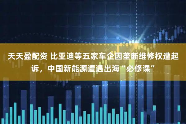 天天盈配资 比亚迪等五家车企因垄断维修权遭起诉，中国新能源遭遇出海“必修课”